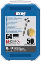 Kreg SML-C250-50-EUR Kreg Pocket Hole Screws - 64mm / 2-1/2\" x 8 Coarse, Washer-Head, qty 50