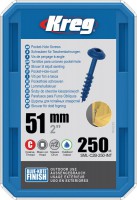 Kreg SML-C2B-250 Kreg Blue-Kote WR Pocket Hole Screws - 51mm / 2\" x 8 Coarse, Washer-Head, qty 250
