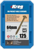 Kreg SML-C2X250-125 Kreg HD WR Pocket Hole Screws - 64mm / 2-1/2\" x 14 Coarse, Washer-Head, qty 125