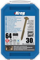 Kreg SML-C2X250-30 Kreg HD WR Pocket Hole Screws - 64mm / 2-1/2\" x 14 Coarse, Washer-Head, qty 30