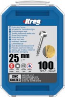 Kreg SPS-C1-100 Kreg Pocket Hole Screws - 25mm / 1\" x 6 Coarse, Pan-Head, qty 100