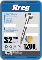 Kreg SPS-F125-1200 - Kreg Pocket Hole Screws - 32mm / 1-1/4\" x 6 Fine, Pan-Head, qty 1200