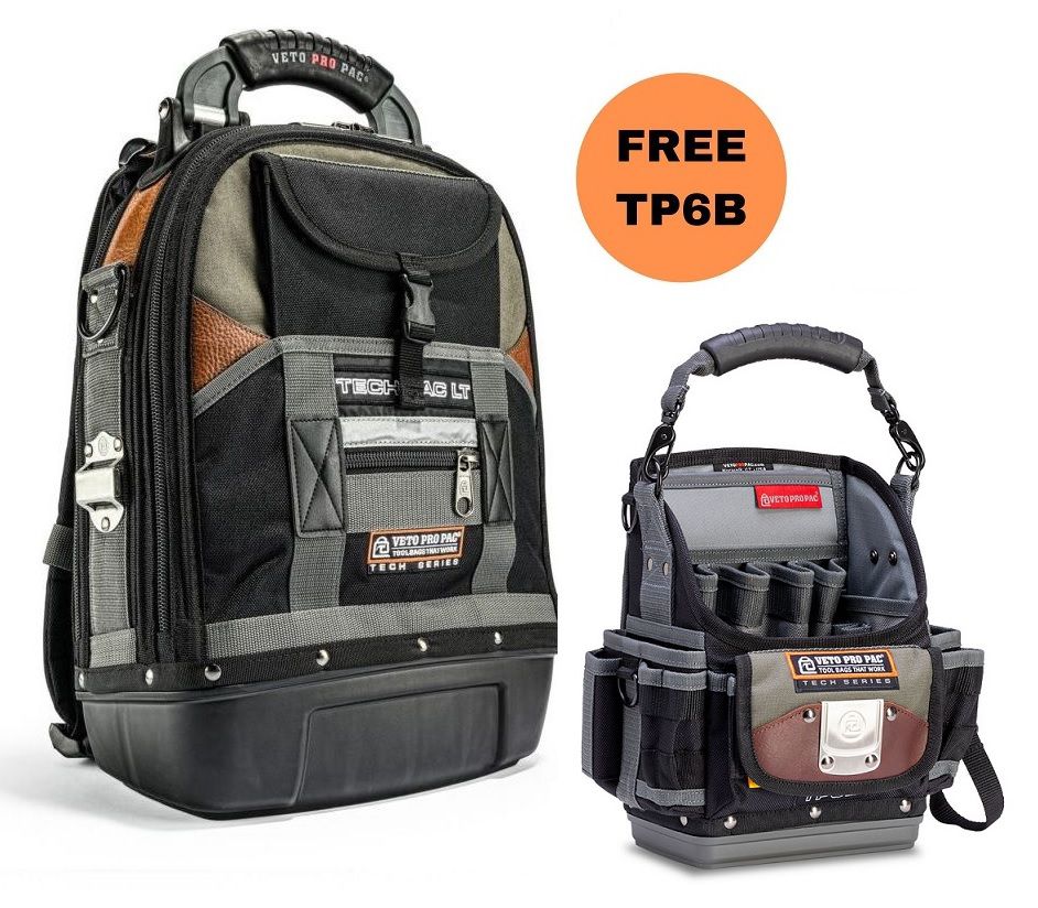Veto Pro Pac Tech Pac Lt Backpack Laptop / Tool Bag Free Tp6b Tool