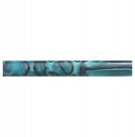 Charnwood Acrylic Pen Blank AR28 - 19mm Dia x 130mm Dark Turquoise with White and Black Swirl