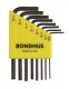 BONDHUS HLX8S Hex Allen Key Set - 8 pcs - 0.050"-5/32", 12232