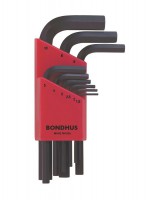 BONDHUS HLX9MN Hex Allen Key Set - 9 pcs - 1.5mm-10mm, 12299