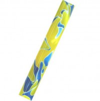 Charnwood Acrylic Pen Blank AR13 - 19mm Dia x 130mm Yellow with Blue and White Swirl