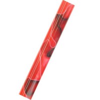 Charnwood Acrylic Pen Blank AR14 - 19mm Dia x 130mm Red with Black and White Swirl