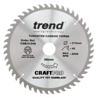 Trend CraftPro Trimming Crosscut Saw Blade - 215mm dia x 2.6 kerf x 30 bore 48T