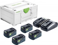 Festool 577710 Energy Set SYS 18V 4 x 5.0 AH Battery Pack / TCL 6 DUO Charger - Bluetooth