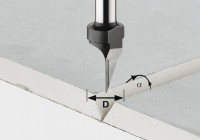 Festool 491000 Plasterboard V-Groove Cutter - 45 Deg x 12.50mm Dia x 8mm Shank HW