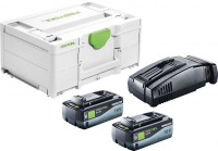Festool 577329 Energy Set SYS 18V 2 x 8.0 AH Battery Pack / SCA16 Charger - Bluetooth
