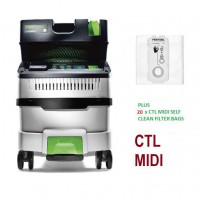 Festool 574836 CLEANTEC CTL MIDI I 110V Mobile Dust Extractor with 20 x Filter Bags
