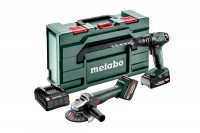 Metabo Combo Set 2.4.4, SB 18 + W 18 L 9-125, 18V Set in MetaBOX