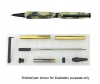 Charnwood 7mm Slimline Pen Kit (Black Chrome) - PEN7BC