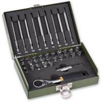 Proxxon Precision Engineer Bit Set with Micro Ratchet - 36pc - 23109