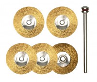 Proxxon Brass Wire Wheel Brush 22mm 5pc - 28962