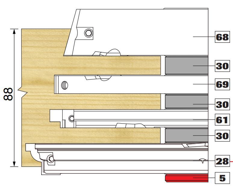 Trend Modular Window System Special Groove 30mm Tool Number 61 from