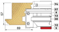 Trend Modular Window System OUTER SASH SPLAY CAP 30MM Tool Number 74