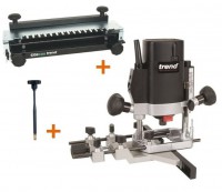 TREND T5EB 1/4\" Plunge Router 240V + 300mm Dovetail Jig + FHA +3yr Warranty