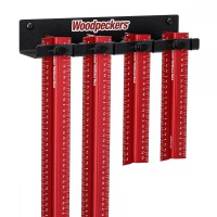 Woodpeckers Set of 4 HexScale Rules with Stops and Wall Rack - HXSCL-SET